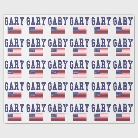 Flagge Garys US Geschenkpapier (Flach)