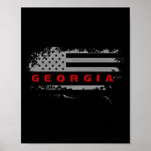 Flagge Georgia USA Poster (Vorne)