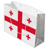 Flagge Georgias Große Geschenktüte (Rückseite Schrägansicht)
