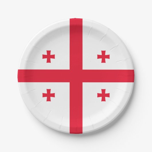 Flagge Georgias Pappteller (Vorderseite)