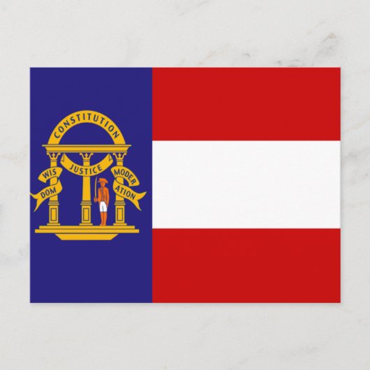 Flagge Georgias Postkarte (Vorderseite)