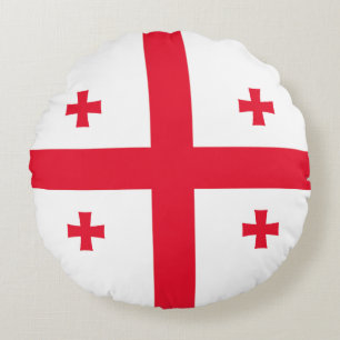 Flagge Georgias Rundes Kissen