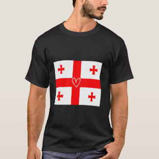 Flagge Georgiens georgisches Herz stolzes Erbe Nat T-Shirt