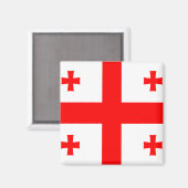 Flagge Georgiens (Land) Magnet (Vorderseite/Rückseite)