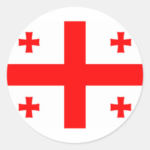 Flagge Georgiens (Land) Runder Aufkleber