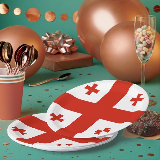 Flagge Georgiens Pappteller (Multi)