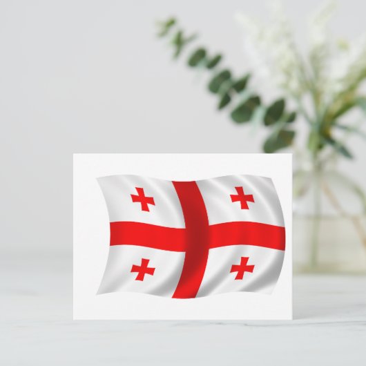 Flagge Georgiens Postkarte (Stehend Vorderseite)