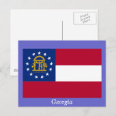 Flagge Georgiens Postkarte (Vorne/Hinten)