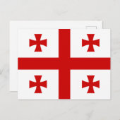Flagge Georgiens Postkarte (Vorne/Hinten)