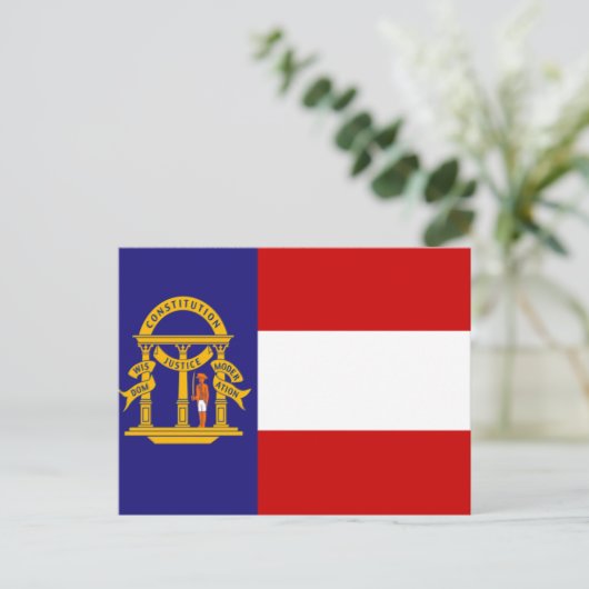 Flagge Georgiens Postkarte (Stehend Vorderseite)