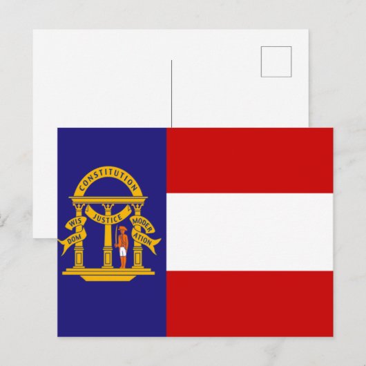 Flagge Georgiens Postkarte (Vorne/Hinten)
