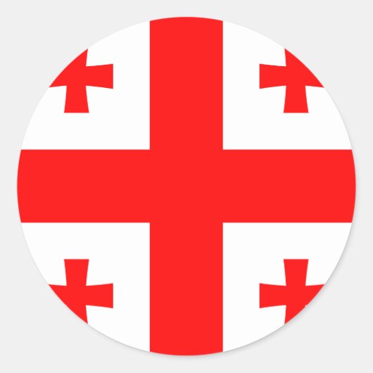 Flagge Georgiens Runder Aufkleber (Vorderseite)