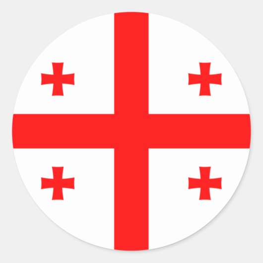 Flagge Georgiens Runder Aufkleber (Vorderseite)