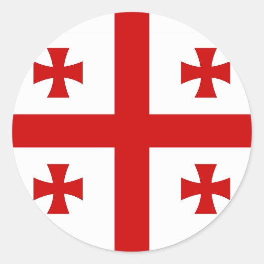 Flagge Georgiens Runder Aufkleber (Vorderseite)