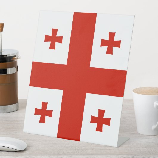 Flagge Georgiens Sockelschild (In Situ)