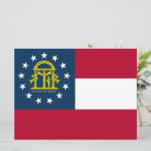 Flagge Georgiens (US-Staat) Karte (Stehend Vorderseite)
