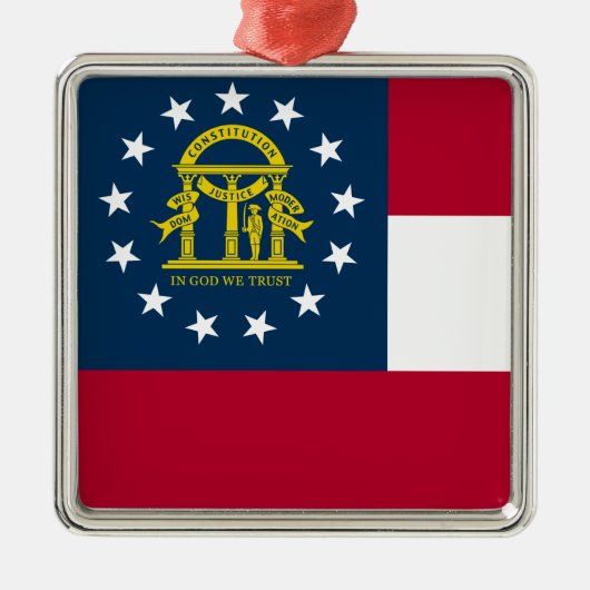 Flagge Georgiens (US-Staat) Keramik Ornament Aus Metall (Vorne)