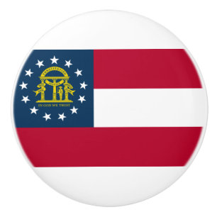 Flagge Georgiens (US-Staat) Keramikknauf