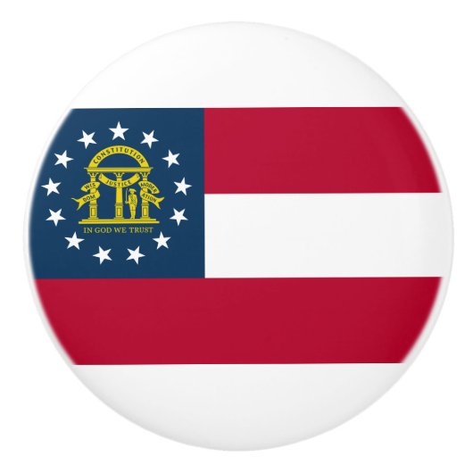 Flagge Georgiens (US-Staat) Keramikknauf (Vorderseite)