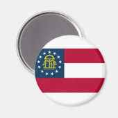 Flagge Georgiens (US-Staat) Magnet (Vorderseite/Rückseite)
