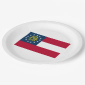 Flagge Georgiens (US-Staat) Pappteller (Schrägansicht)