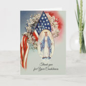 Flagge gesegnetes Jungfrau-Mary-Beileid dankt Dankeskarte (Vorderseite)