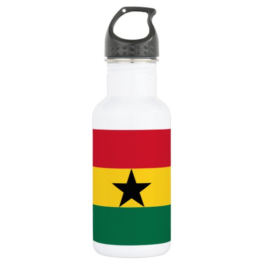 Flagge Ghanas Edelstahlflasche (Vorderseite)