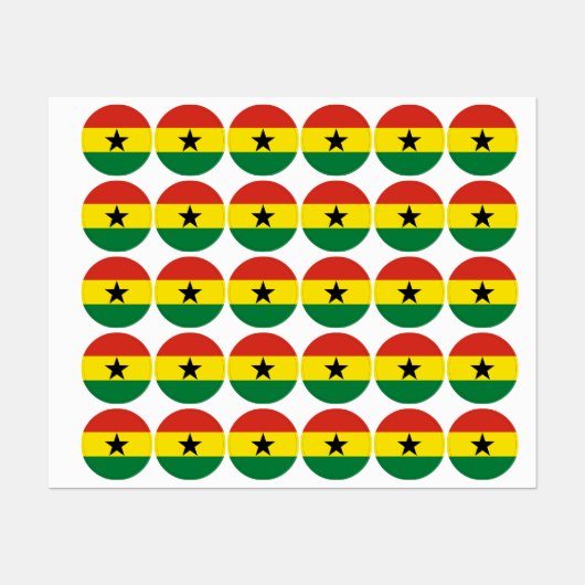 Flagge Ghanas Etiketten (Blatt)
