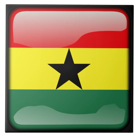 Flagge Ghanas Fliese (Vorderseite)