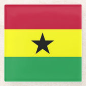 Flagge Ghanas Glasuntersetzer (Vorderseite)