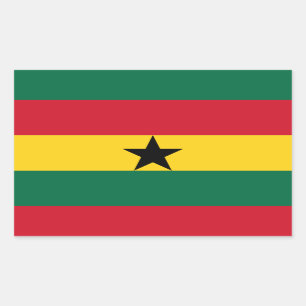 Flagge Ghanas Rechteckiger Aufkleber