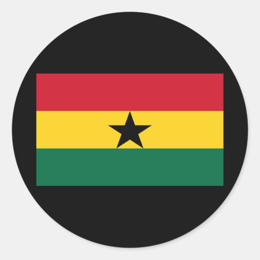 Flagge Ghanas Runder Aufkleber (Vorderseite)