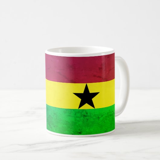 Flagge Ghanas (Westafrika) Kaffeetasse (VorderseiteRechts)