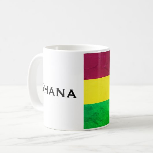 Flagge Ghanas (Westafrika) Kaffeetasse (Vorderseite Links)