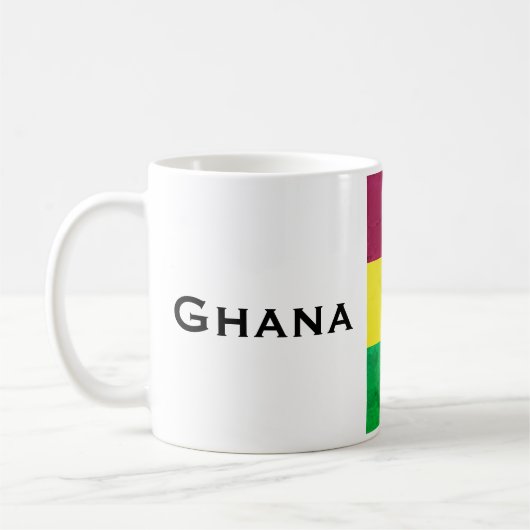 Flagge Ghanas (Westafrika) Kaffeetasse (Links)