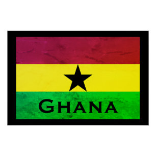 Flagge Ghanas (Westafrika) Poster