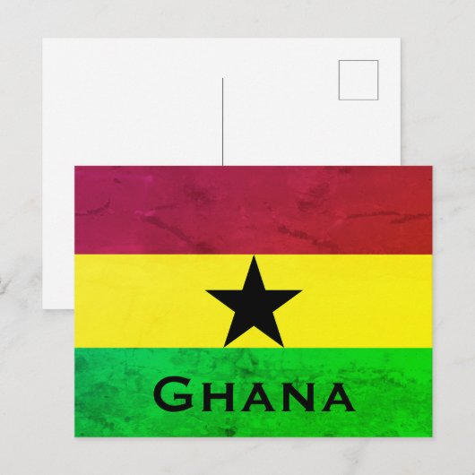 Flagge Ghanas (Westafrika) Postkarte (Vorne/Hinten)