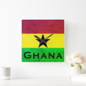 Flagge Ghanas (Westafrika) Quadratische Wanduhr (Zuhause)