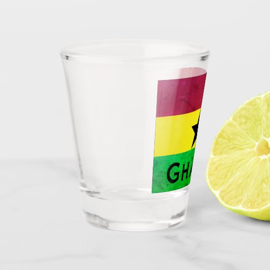 Flagge Ghanas (Westafrika) Schnapsglas (Links)