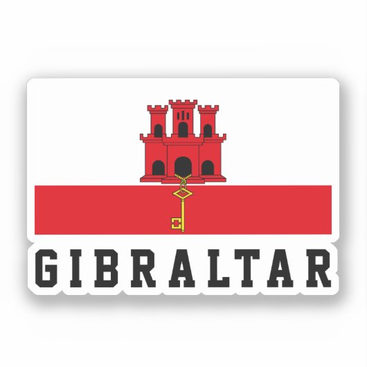 Flagge Gibraltars Aufkleber (Vorderseite)