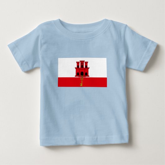 Flagge Gibraltars Baby T-shirt (Vorderseite)