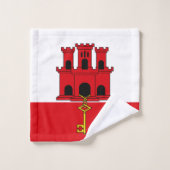 Flagge Gibraltars Badhandtuch Set (Waschlappen)