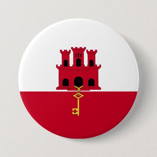 Flagge Gibraltars Button (Vorderseite)