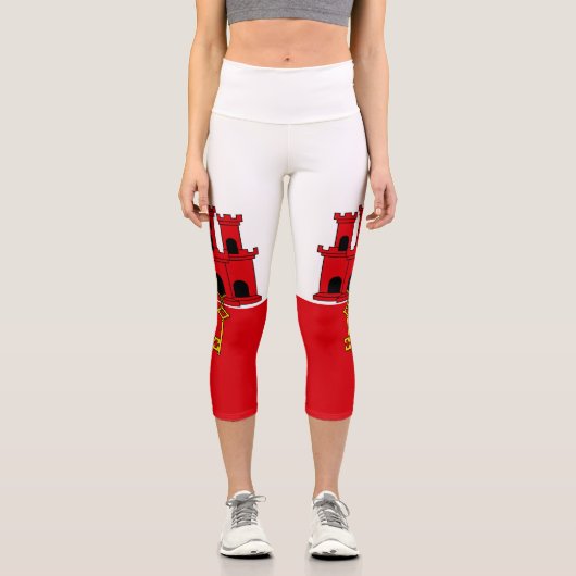 Flagge Gibraltars Capri Leggings (Vorderseite)