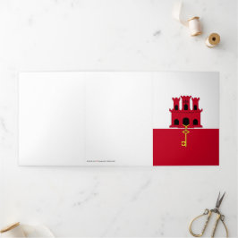 Flagge Gibraltars Dreifach Gefaltete Karte