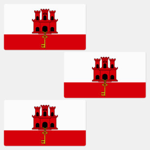 Flagge Gibraltars Etiketten