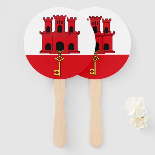 Flagge Gibraltars Fächer (Vorne und Hinten)