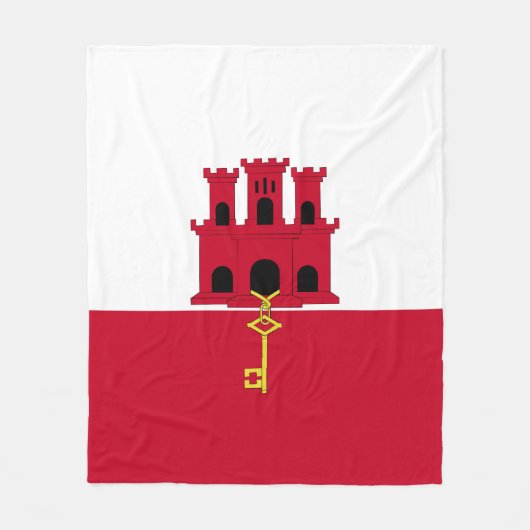Flagge Gibraltars Fleecedecke (Vorderseite)