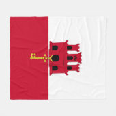 Flagge Gibraltars Fleecedecke (Vorderseite (Horizontal))