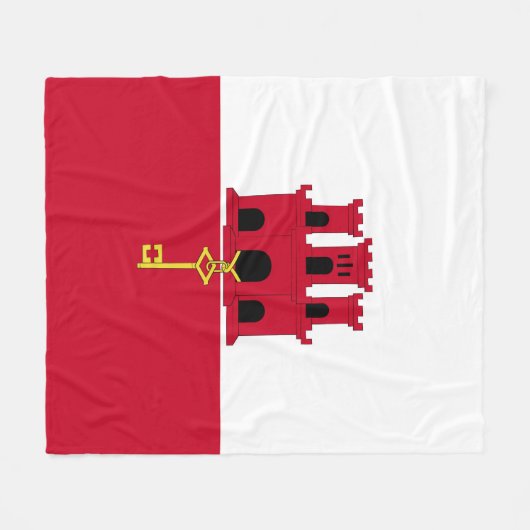 Flagge Gibraltars Fleecedecke (Vorderseite (Horizontal))